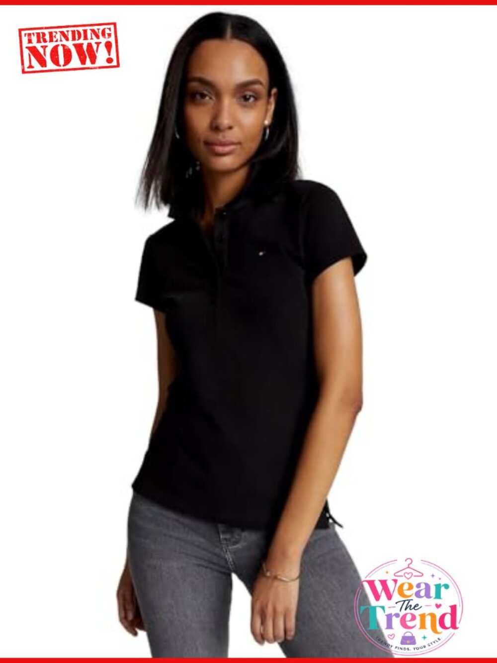 Tommy Hilfiger Women's Solid Short Sleeve Pique Polo Shirt